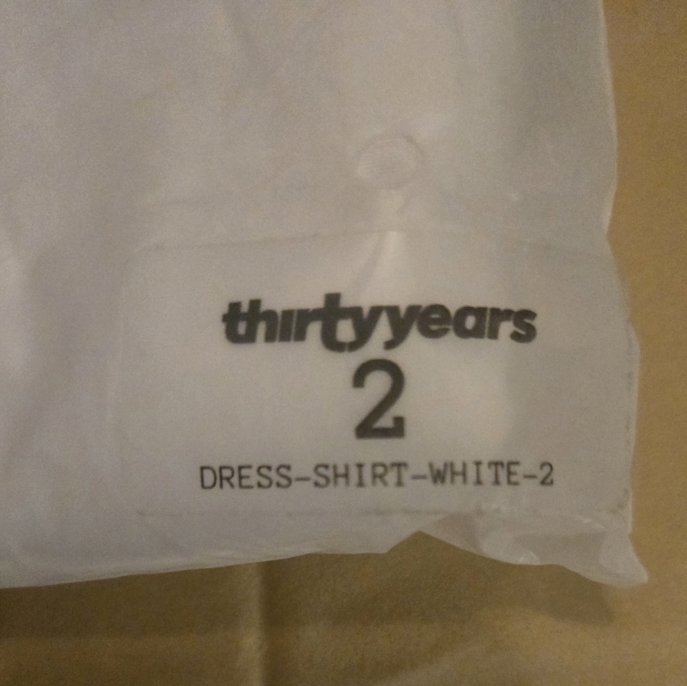 Thirty Years White Dress Shirt Size 2 (XL/2X) - 100% Cotton - Picture 6 of 6
